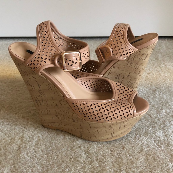 Forever 21 Shoes - Nude cut out wedges